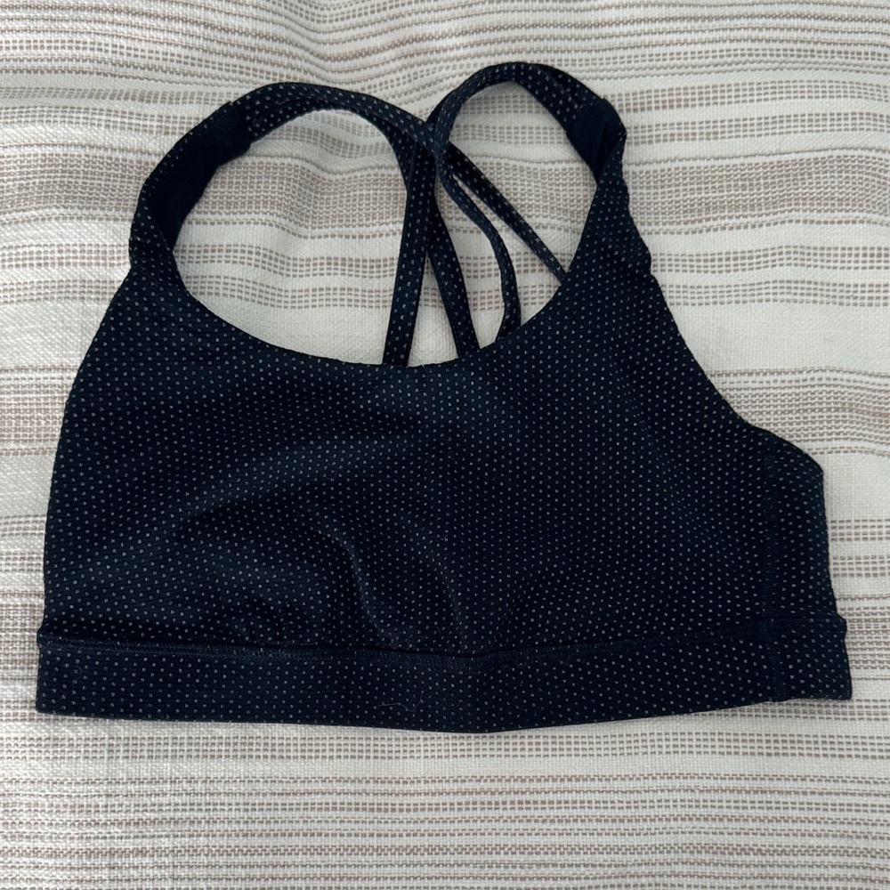 Women's Lulu Lemon navy Polka Dot Sports Bra